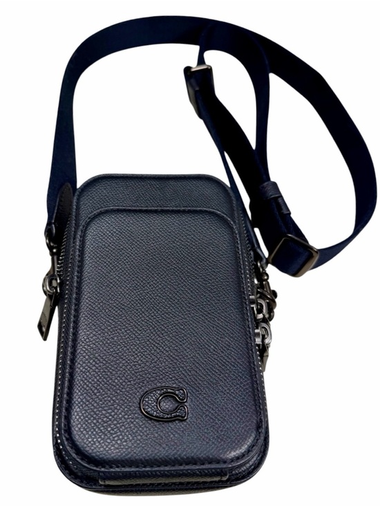 Coach Handbags - Coach Travel Phone Crossbody Pebbled Black Leather Crossbody Bag Structured